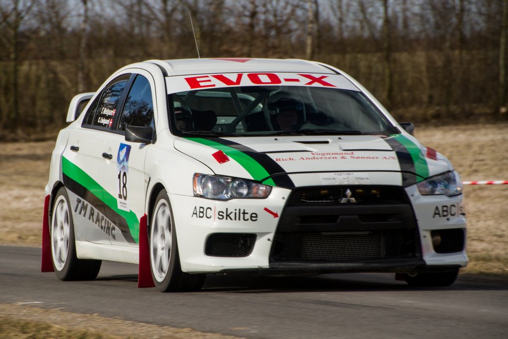 Tage Meldgaard i en Mitsubishi Evo X var en af deltagerne i sidste års rallytest